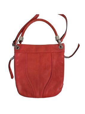 B Makowsky Coral Leather Shoulder Handbag Tassels Swingpack Detachable Strap